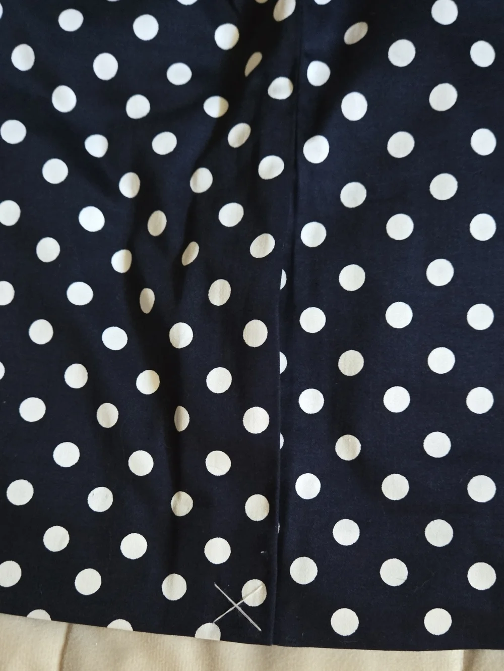 J. Crew Navy and White Polka Dot Pencil Skirt